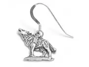 Silver Wolf Earrings made by the Navajo People of America 1.5cm tall tip to toe