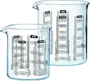 Pyrex 912S574/5046 Measuring Glass Beaker Set (2-Piece Set), Multiple Metric ...