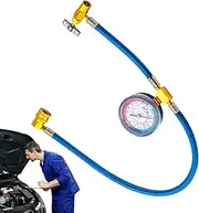 AC Charge Hose with Gauge | AC Hose for Car - Leak-Proof Anti-Backflow with Pressure Gauge Air Conditioner Recharge Tool for RV System Home Most Vehicles Auto