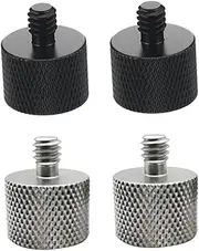 SEWACC 4Pcs Mic Stand Adapter to Microphone Screw Lightweight and Durable for Tripods Monopods Light Stands Video Lights Cameras Versatile Use Audio Video