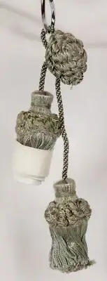 6” Olive/Moss Green Decorative Key Tassels w/ Medallion Loop + Fringe