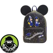 Disney - Mickey & Minnie Mouse Graduation 12" Faux Leather Mini Backpack "New"
