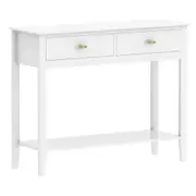2-Drawer Console Table Hallway Entry Display Table w/ Storage White