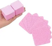 300 Pcs Lint Free Wipes for Nails,Nail Art Acrylic Gel Remover Wipes,Absorbent Remover Wipes,Nail Cleaning Wipes for Nail, Eyelash, Lip (Pink)