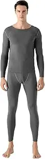 [Generic] Mens plus Size Suit 2- Set Home Comfort Solid Color Base Breathable Underwear Warm Top And Pants Set Men Slim Fit Double Breasted Suits