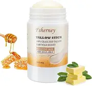 [VRAIKO] Fsherney Tallow and Honey Balm Stick, Grass-Fed Beef Tallow for Skin, Vitamin E Olive Oil Moisturizing Stick for Soft Smooth Skin, Natural Handmade Moisturizer (40g, Unscented)