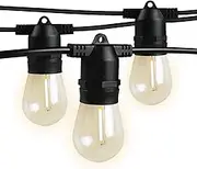 Mazam Solar Festoon String Lights with LED, 20M Christmas String Lights with S14 20 Bulbs,Solar String Lights for Outside Decor, IP65 Waterproof Garden Lights for Multi-Occassions Use