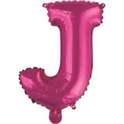 Letter J Hot Pink Foil Air Fill Balloon 35.5cm