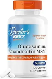 Doctor's Best Glucosamine Chondroitin MSM with OptiMSM, Joint Support, Non-GMO, Gluten Free, Soy Free, 120 Caps