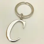 CAROLEE LETTER  KEYCHAIN SILVER TONE METAL   鑰匙圈 白金色