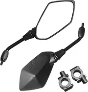 Trkimal Universal Adjustable Motorcycle Rear View Mirror - Rhombus Convex Mirror with 10mm Clockwise Thread Bolt for Handle Bar of Motorcycle, Scooter, Atv, Etc.