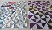 2 Machine sewing handmade cotton patchwork size 26"x 32", 26" x 26" quilt tops