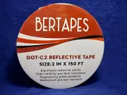 BERTAPES 2" x 150' Reflective Tape Waterproof Reflective Tape DOT-C2 Red White