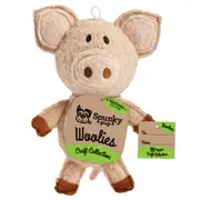 Spunky Pup Woolies Pig Plush Interactive Dog Squeaker Toy