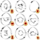 9pcs Stainless Steel Easter Cookie Cutter Set Cookie Stamp Kitchen