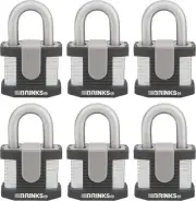 Brinks 672-50601 Commercial 50mm Laminated Steel Lock, 6-Pack