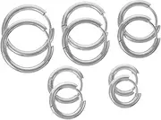 [JEWEDECO] Earrings Circle Ear Studs Women Segment Nose Rings Earring for Men Helix Ring Fashion Hoop Men Suits Cartilage Hoop Earring Mens Nose Rings Mens Ring Stainless Steel Silver