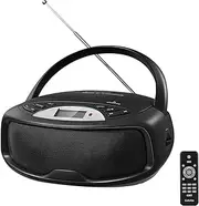 Boombox CD Player, FM Radio with Speakers, Support Microphone, CD, CDR, CD-RW, MP3-CD, WMA-CD, LED Display, Battery Operated or AC Powered