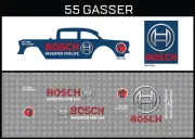 Hot Wheels (1/64), 55 Gasser "Bosch" Waterslide, Printed White First, Decals