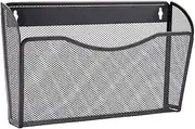 1PCS A4 Mesh Hanging Wall File Holder, Mesh Desk Organiser Mail Organiser Magazine Storage,Black