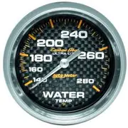 Autometer Carbon Fiber Water Temperature Gauge Mechanical - 140 - 280 F, 6 Feet, 2 5/8 Inch, AU4831