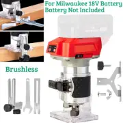 Brushless Electric Hand Trimmer Router w/Tool For Milwaukee 18V Battery Laminate