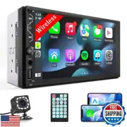 Double Din Car Stereo with Wireless Carplay and Wireless Android Auto,7 Inch