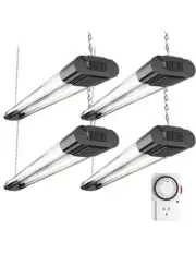 BBOUNDER 4 Pack 2ft LED Grow Light with Mechanical Outlet Timer, 80W (4x20W,...