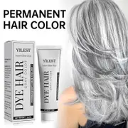 unbrand Silver Gray Natural Hair Dye Cream, Unisex Silver Hair Dye, Fashion Long-lasting, Non-stripping and Easy to Apply Color for All Hair Types ...