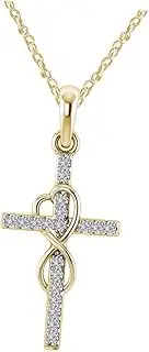 [Beatifufu] Stunning Rhinestone Cross Necklace Gold Collar Chain for Women Girlfriend Wedding Valentine's Day