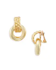 Kenneth Jay Lane Donut Doorknocker Clip On Earrings