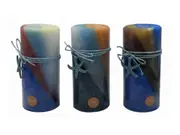 bulk 24 Ocean Views Pillar Candle 3 Assort Wedding Party Tapered Fragrance 7x15cm