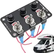 Multi-Button Panel | 12v/24v On-Off Toggle Panel Waterproof | Rv Marine Boat Accessories with 10a Fuse for Automotive Replacement