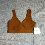 Beyond Yoga Sports Bra Women’s Medium Crossover Spacedye Clove Brown Athleisure