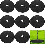 Peryiter 8 Pcs 20 Inches Rubber Mulch Tree Rings Heavy Duty Black Rubber Mulch Mats Round Tree Root Barrier Weed Barrier Mats for Weed Grass Control Root Protection