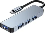 HOMSFOU USB 3.1 Type- 4 Port Multifunction Dock Aluminum Alloy Oxide High-Speed Data Transfer Ideal for Notebook