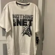 AND1 Mens Nothing But Net Graphic Tee Size XL Black White Hoops