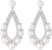 MAYJAI Teardrop-shaped micro-set zircon pearl vintage earrings
