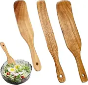 3 Pieces Kitchen Utensils Wooden Spatula Set, 9" & 11" Wood Sourdough Spatula Stirring Stick, Bread Sourdough Starter Spatula Scraper Tools for Jars Cooking Stirring Mixing Scraping Flipping (3Pcs)