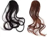 2pcs Clip in Bangs Bang Wig Wave Bang Extension Long Bang Extensions Side Bangs Clip in Hair Bang Women Wig Wave Hair Wig Wavy Wigs Curly Wigs Long Wig Bang Tassel Korean Version