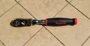 Snap-on Tools NEW 3/8" Drive Red Soft Grip Locking Flex Ratchet FHX80B