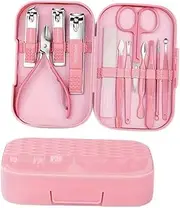 Nail Clippers 12Pcs Colorful Nail Scissors Set Pedicure Care Cuticle Key Travel Kit Nail Art Stainless Steel Nail Scissors Manicure Tools Manicure Tools Manicure Set(Pink)