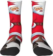 [Ghjkfbf] Cute Santa Claus Print Novelty Unisex Socks Colorful Stylish Crew Socks Casual Dress Gifts For Men Women