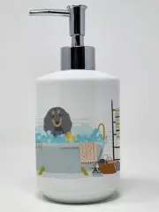 Longhair Blue and Tan Dachshund Ceramic Soap Dispenser Hand Soap Dispenser Pump
