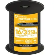 250 ft. 16/3 300-Volt CU Black Flexible Portable Power SJOOW Cord