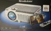 NEW Brookstone CINE PLAY 2 120" All-in-One Home Theater Projector & Screen Kit