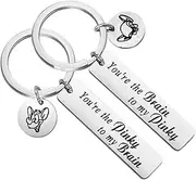 [KEYCHIN] BFF Inspired Gift Cartoon Lover Gift You're The Brain to My Pinky Keychain