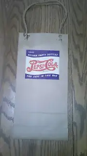 rare early Pepsi Cola paper bag for bottle or caps to be returned double dot Mt.