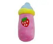Plush Dog Toy Bite Resistant Teeth Grinding Relieve Boredom Cute Feeding Bottle Shaped Dog Chew Plush Toy,Pink