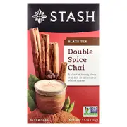 Stash Tea, Black Tea, Double Spice Chai, 18 Tea Bags, 1.1 oz (33 g)